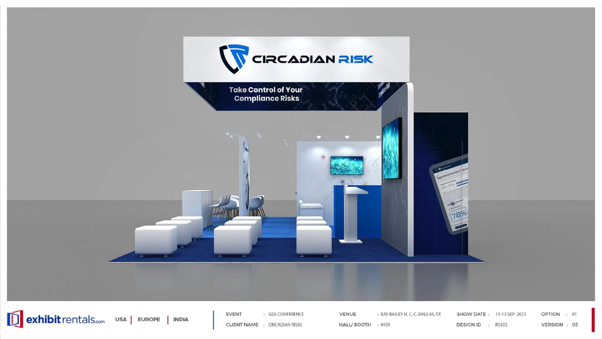 20x40 Île booth design by Exhibit-Rentals